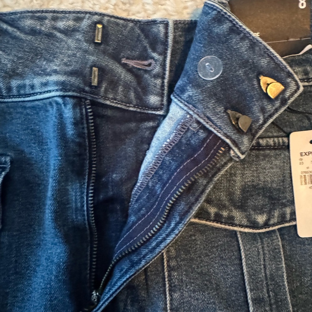 Express High Rise Denim Skirt - Picture 3 of 4